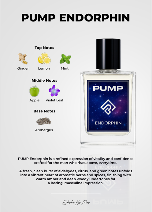 PUMP Endorphin Extrait De Parfum 50ML (3.4 Oz) — Vitality & Confidence in a Refined Long-Lasting Perfume for Men